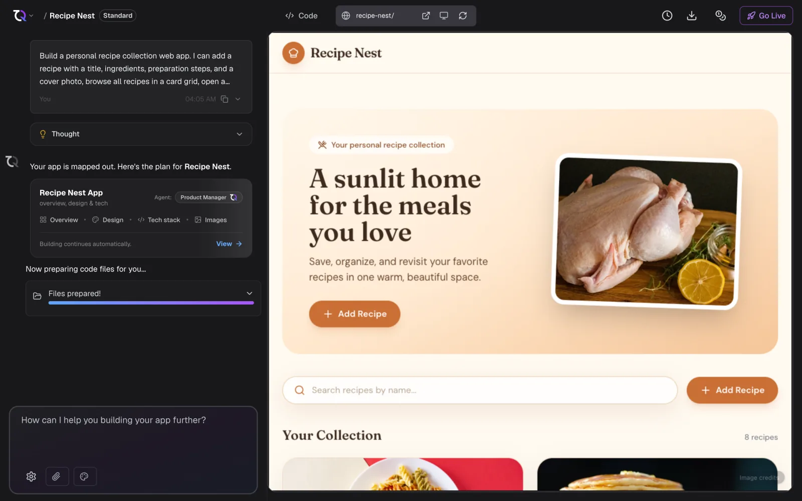 An AI chat edit in TatbiQ updating the product preview